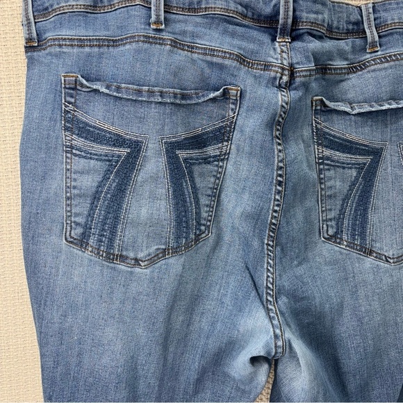 Seven7 Skinny Jeans Plus Size 28 Button Fly Raw Hem 46x27 Stretch Casual Logo - Picture 6 of 9